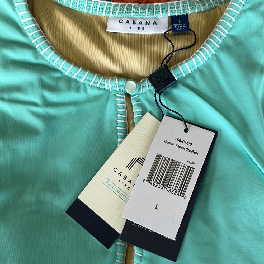Cabana Life Cayman Embroidered Keyhole One Piece Bathing Suit NWT - Picture 14 of 15